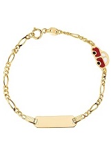 teensy 14k yellow gold engravable id bracelet for babies  